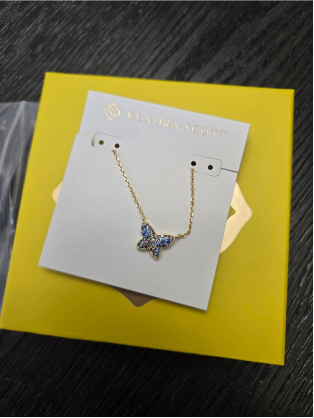 Women's Kendra Scott Lillia Butterfly Necklace One Size Gold Blue - Picture 2 of 4